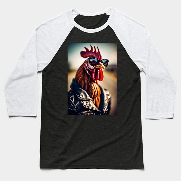 funny rooster Baseball T-Shirt by helintonandruw